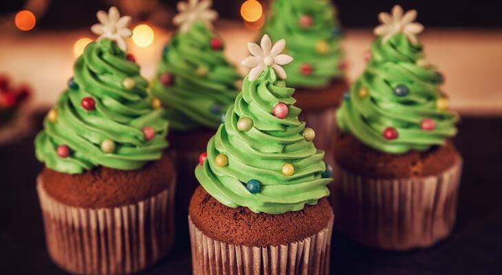 Karácsonyfa muffin Karácsonyfa cupcake